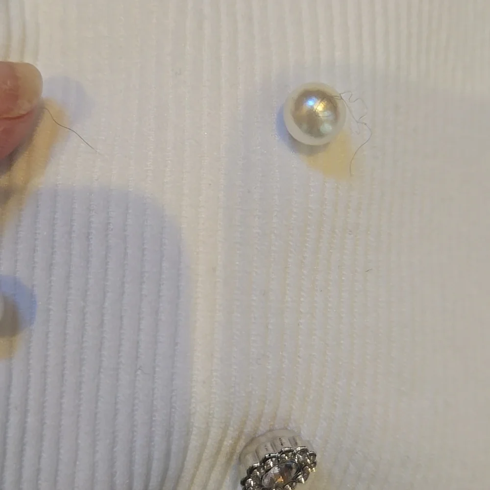 Inner Circle Trendy White Ribbed Bling Accent Tank Top - Picture 4 of 9
